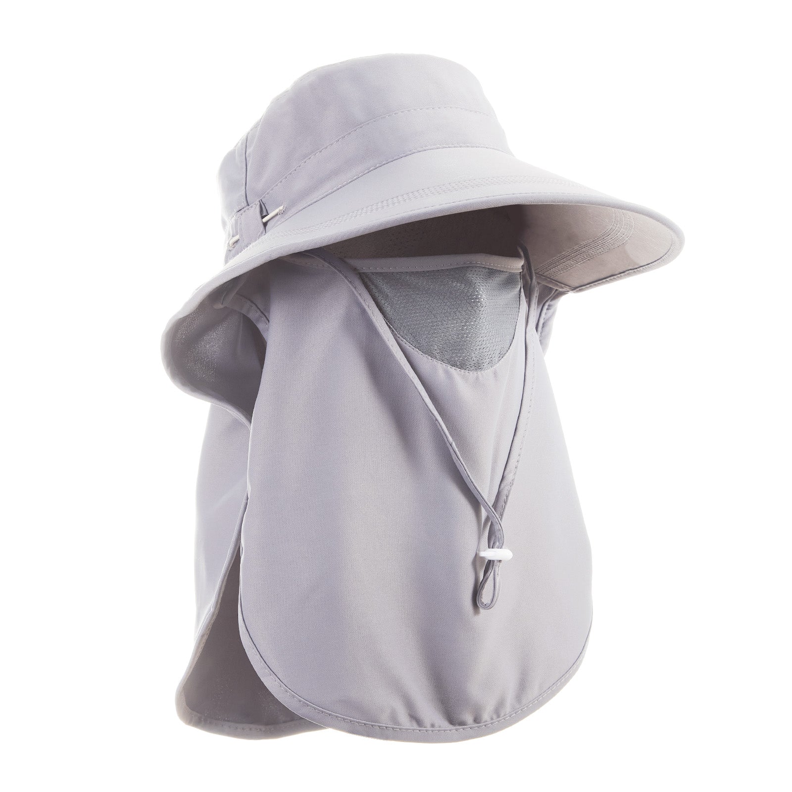 Sun Protection Hat with Neck Flap - Grey