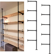 Chenshia 5-Tier Industrial Wall Mount Iron Pipe Shelving Bracket DIY Shelf