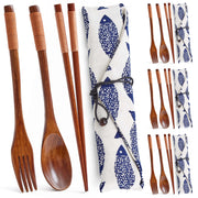 16Pc Ramen Noodle Cutlery Set - Brown