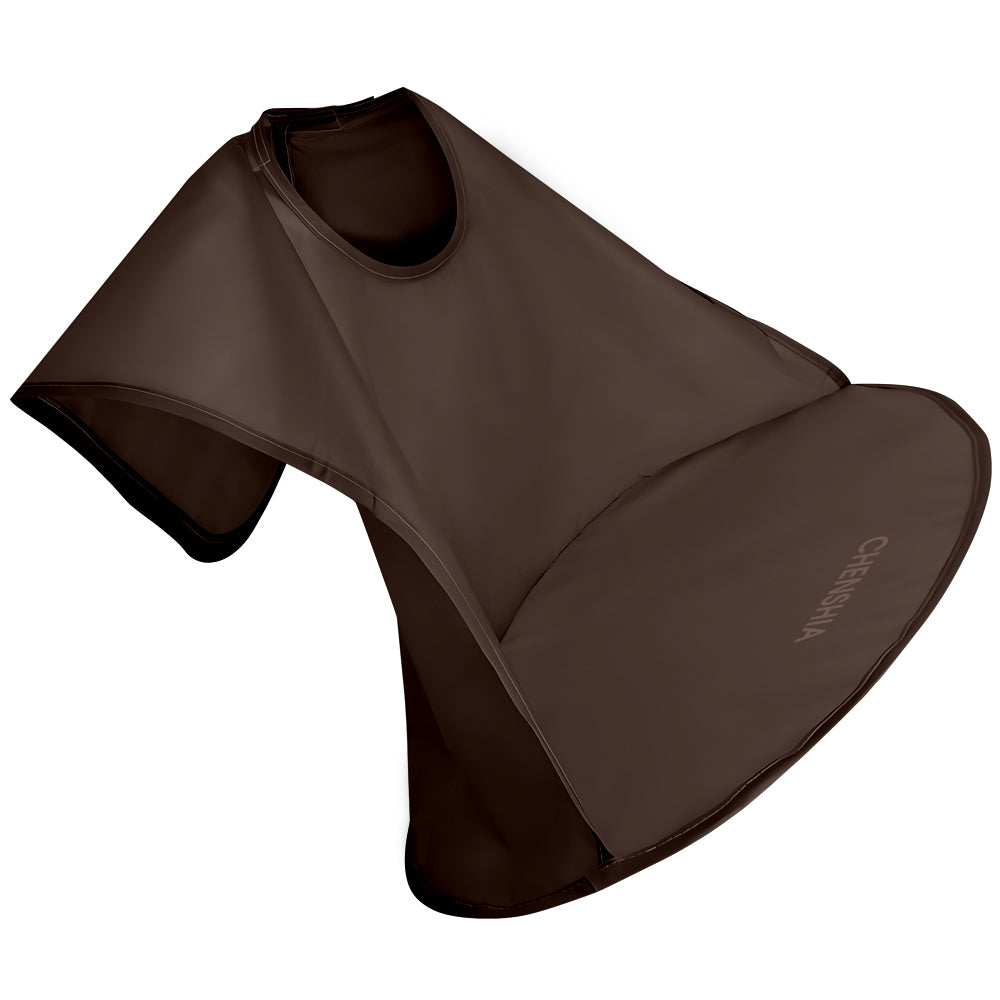 Beard Bib Apron with Shoulder Coverage - Brown