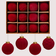 Chenshia 12Pc Velvet Pendant Decor Ball Shatterproof Ball Ornament Set