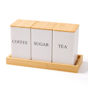 Chenshia 3Pc Tea & Sugar Canister with Tray