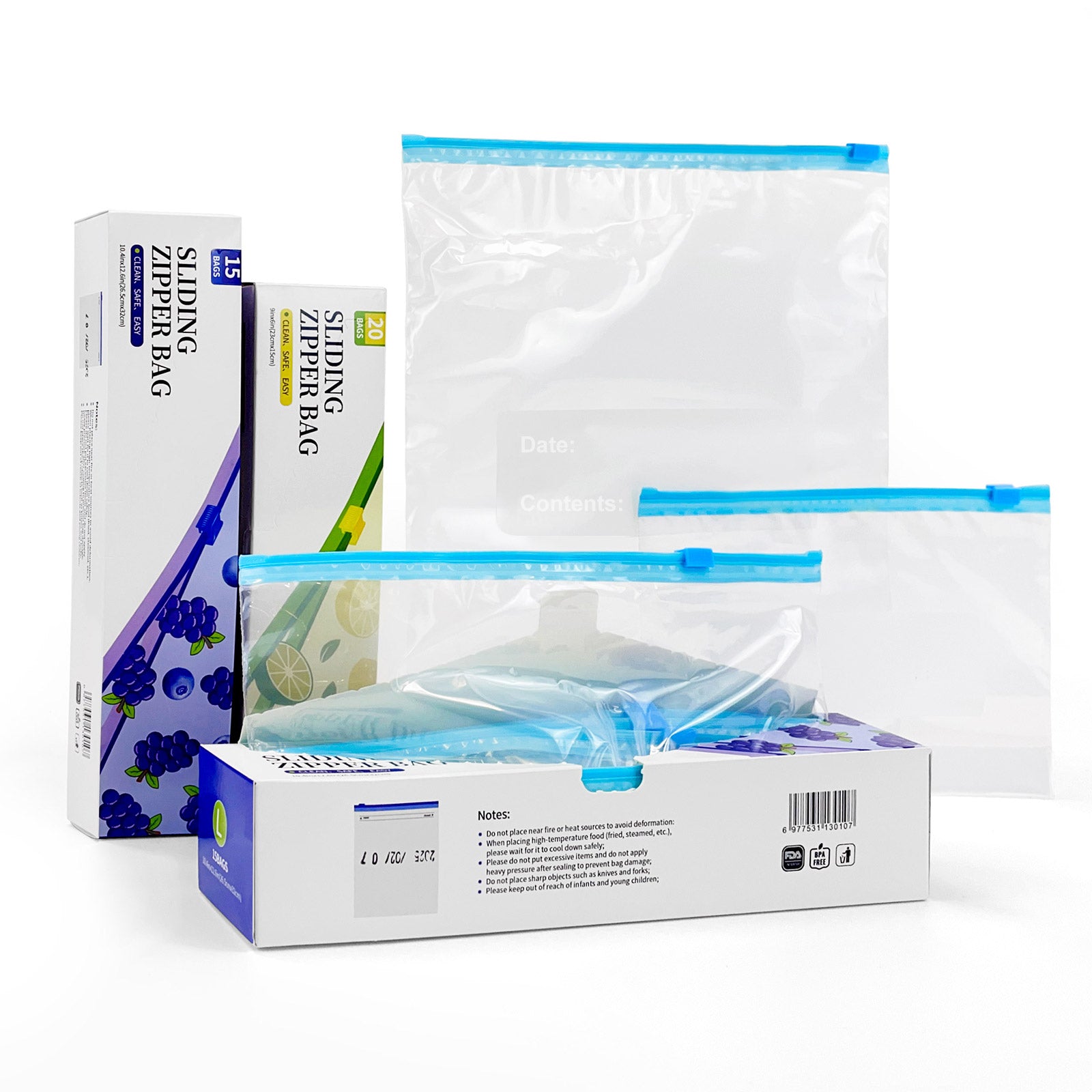 Reusable Leakproof Food Storage Bags - 50-Pack