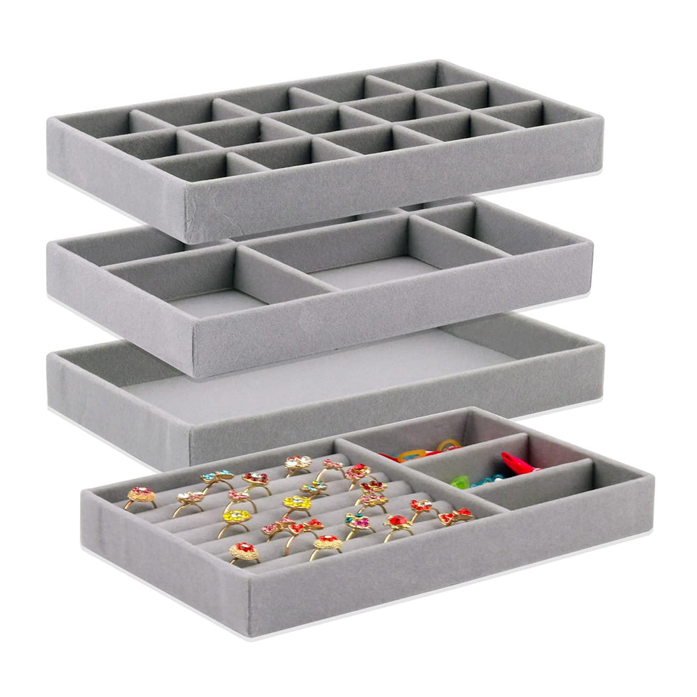 Stackable Velvet Jewellery Display and Storage Trays