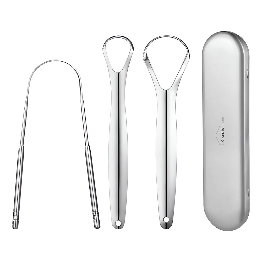 Stainless Steel Tongue Scraper Superior Oral Hygiene Set