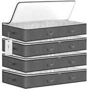 Chenshia 90L Underbed Storage Containers Clothes Blankets Winter & Handles - Grey