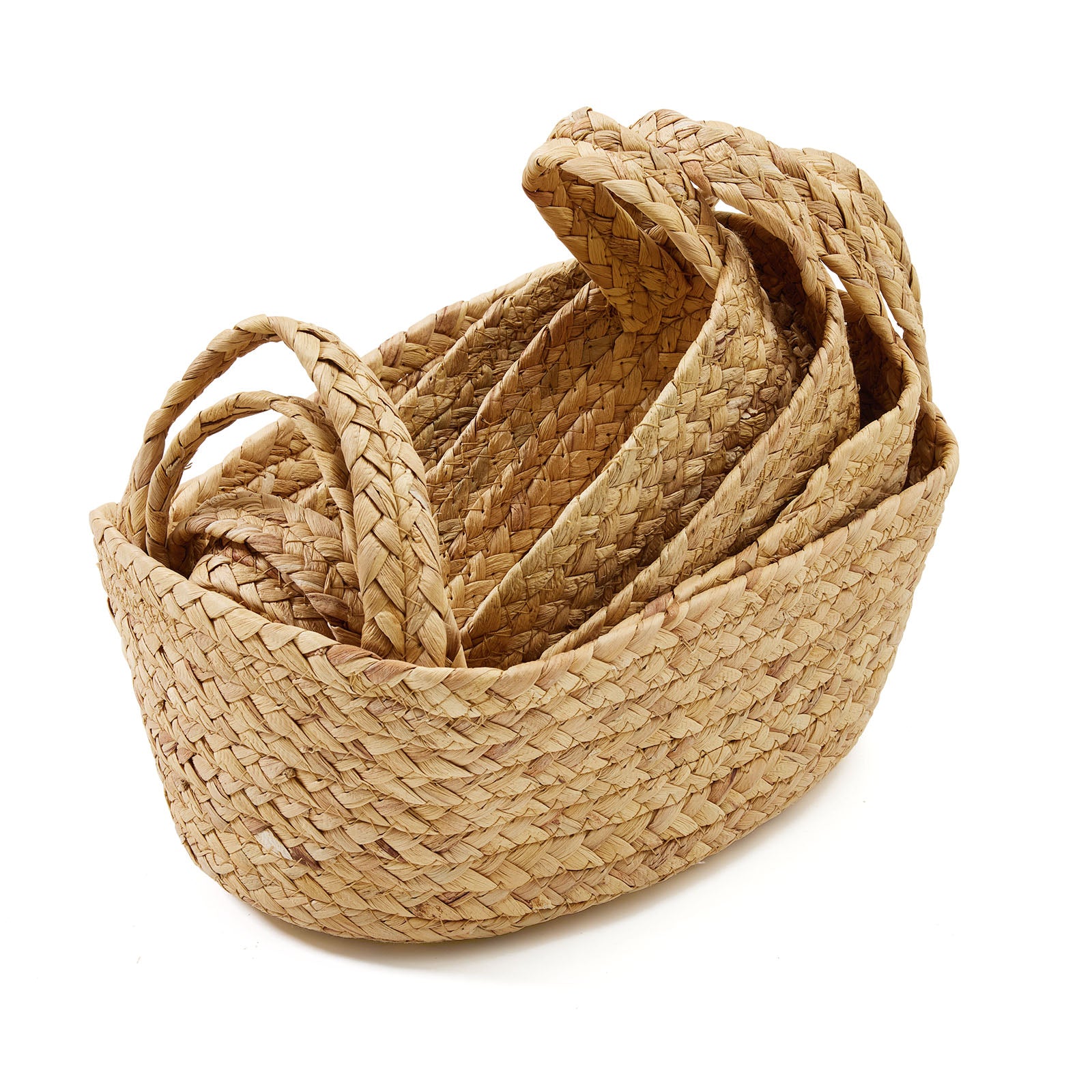 Chenshia 4Pc Straw Handwoven Storage Basket Set