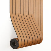 3D Fluted Wooden Wallpaper - Brown