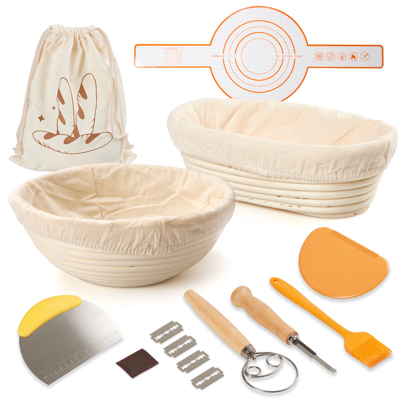 Rattan Sourdough Bread Baking Kit - 14 Piece