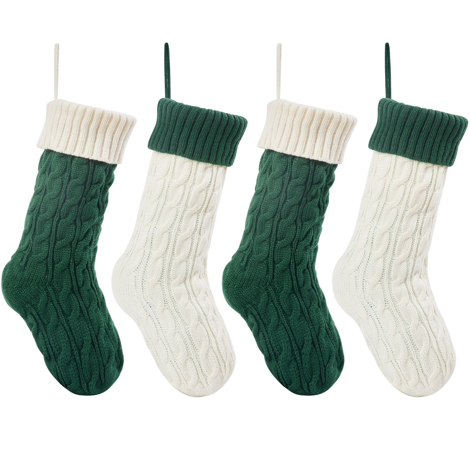 Green Knitted Christmas Stockings