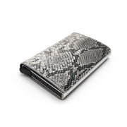 Premium Quality Pop Up Credit Card Holder Wallet RFID Blocking - Grey Python Skin