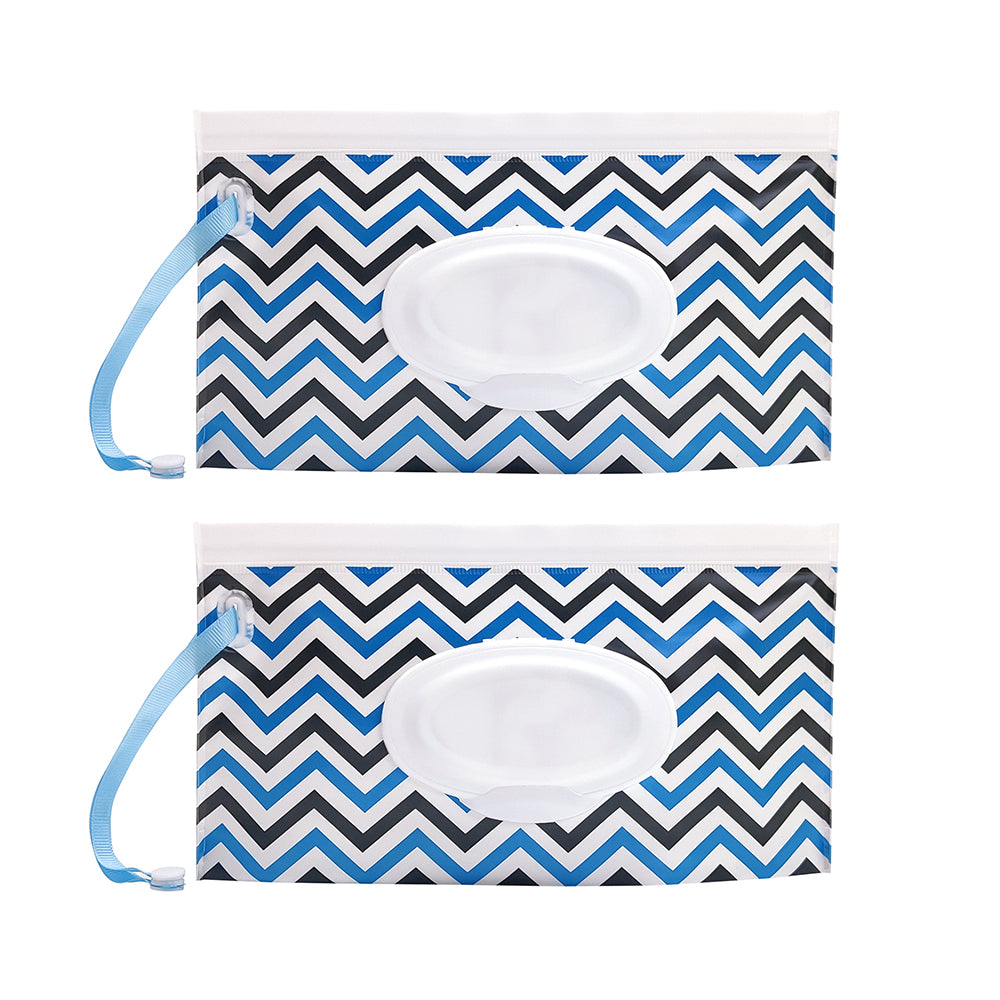 Travel Wet Wipe Pouch Dispenser Set - Blue