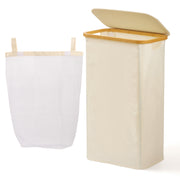 100L Collapsible Laundry Hamper with Lid & Removable Bag