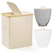 140L Double Laundry Hamper with Lid