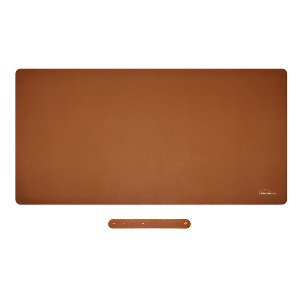 Leather Desk Pad Large Portable Desk Mat - Brown