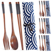 16Pc Ramen Noodle Camping Cutlery Set - Black