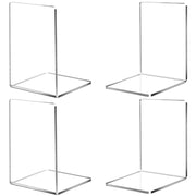 Chenshia -4Pcs Clear Acrylic Bookends For Book Stopper, Shelves, Desk, Home