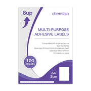 Chenshia 6Up Label Self Adhesive A4 Size 100 Sheets Labelling Paper Bundle