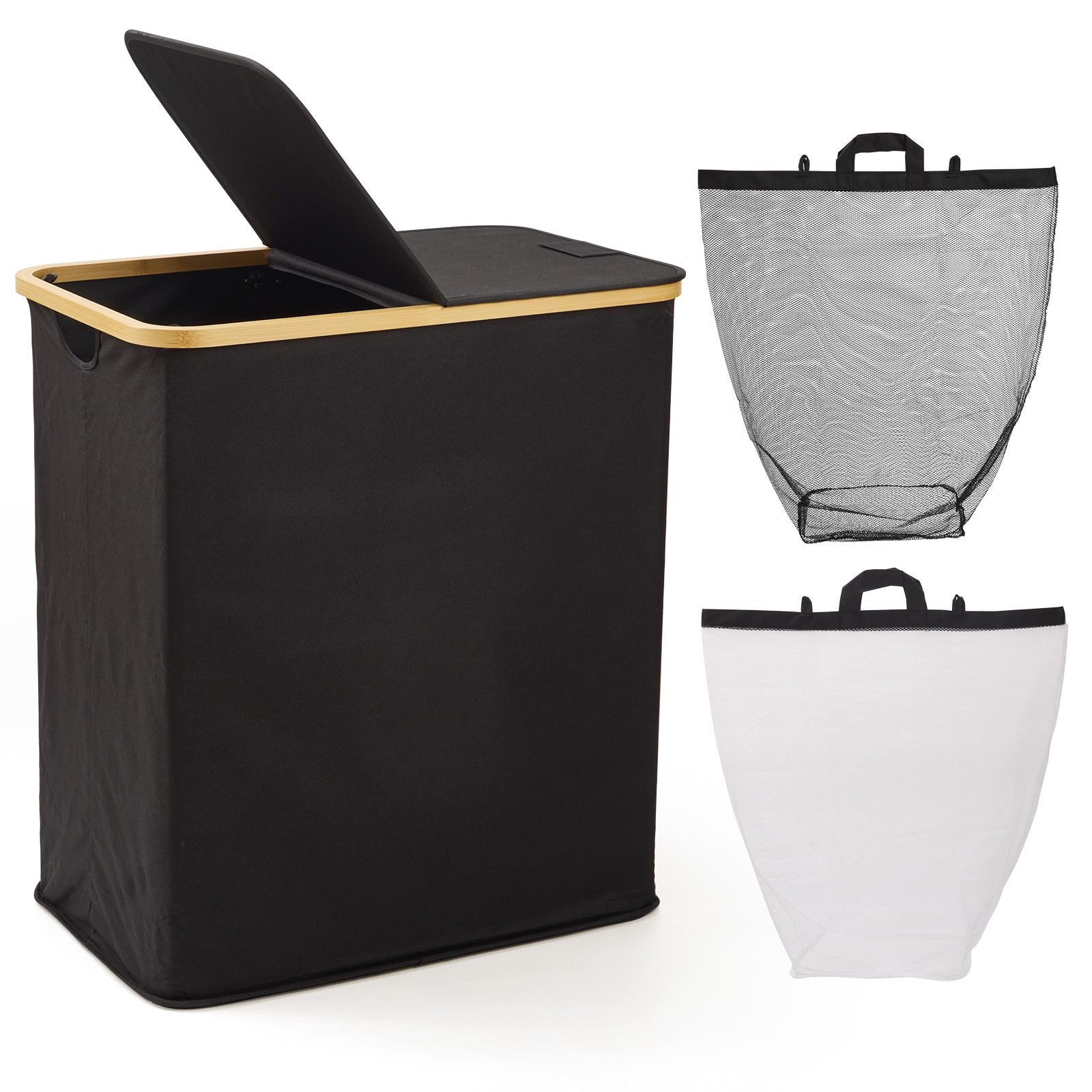 140L Double Laundry Hamper with Lid