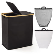 140L Double Laundry Hamper with Lid