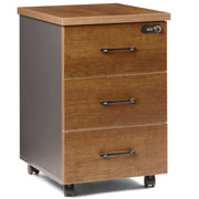 3-Drawer Office Cabinet with Wheels Wood Storage Filing Organizer