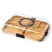 2-in-1 Bamboo Serving Tray & Cutting Board with Lid - Rectangle