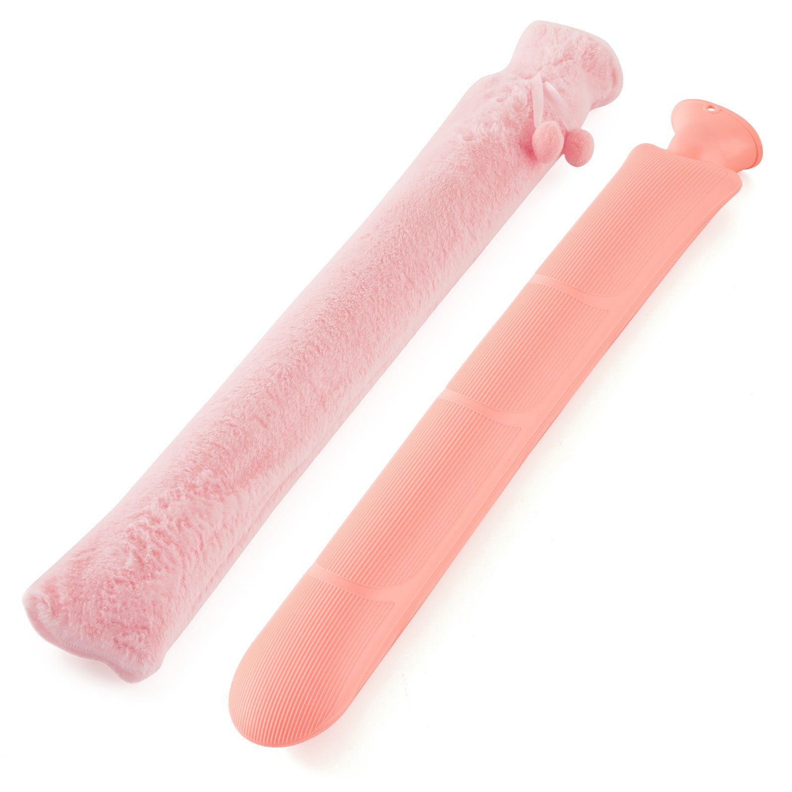 Long Hot Water Bottle & Fluffy Fleece Cover Cramp Reliever - 2.5L