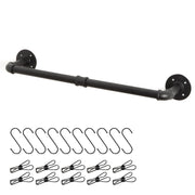 Wall Mounted Clothes Rail 60cm Industrial Black Iron Garment Rack