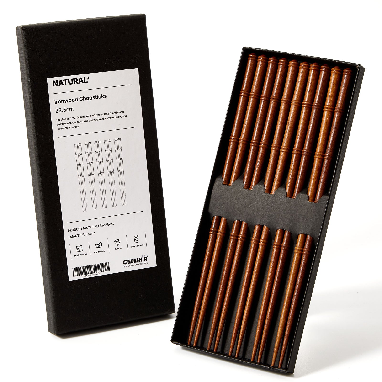 Reusable Wooden Chopsticks Gift Set - 5 Pairs