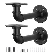 2PC Heavy Duty Wall-Mount L-Shaped Iron Brackets - 27Kg-Load