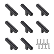 Stainless Steel Cabinet Handles Matte Black - 8 Pack