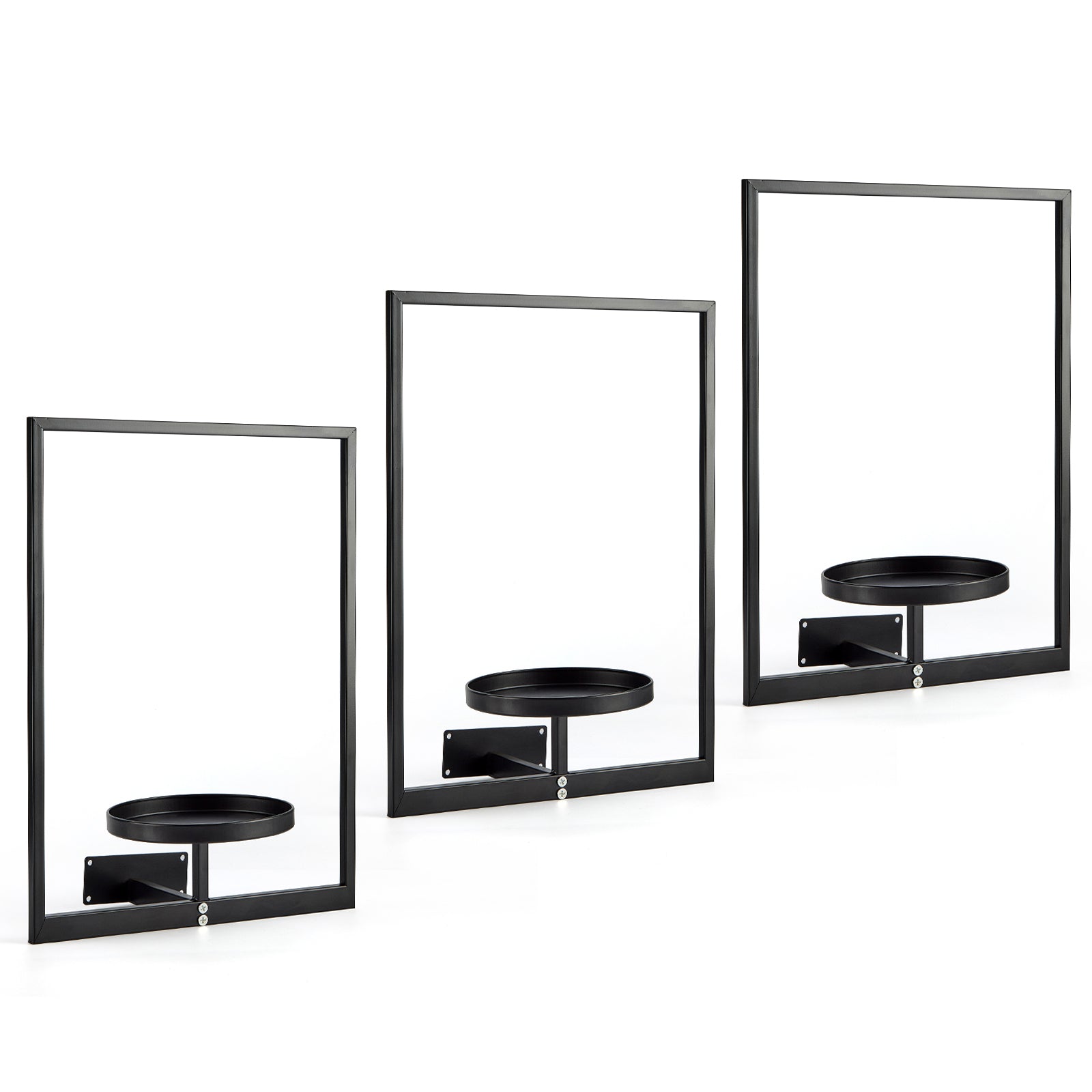3-Pack Metal Wall Indoor Plant Stand & Frame Hanging Plant Pot Rack