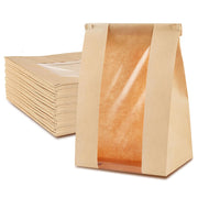 Kraft Bakery Bags with Window Food - 50Pcs