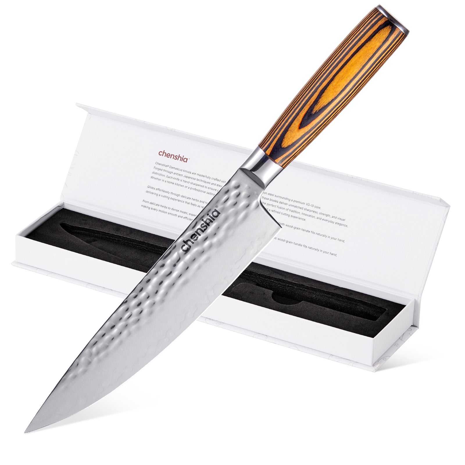 33cm VG10 Damascus Steel Chef Knife - Hammered Pattern