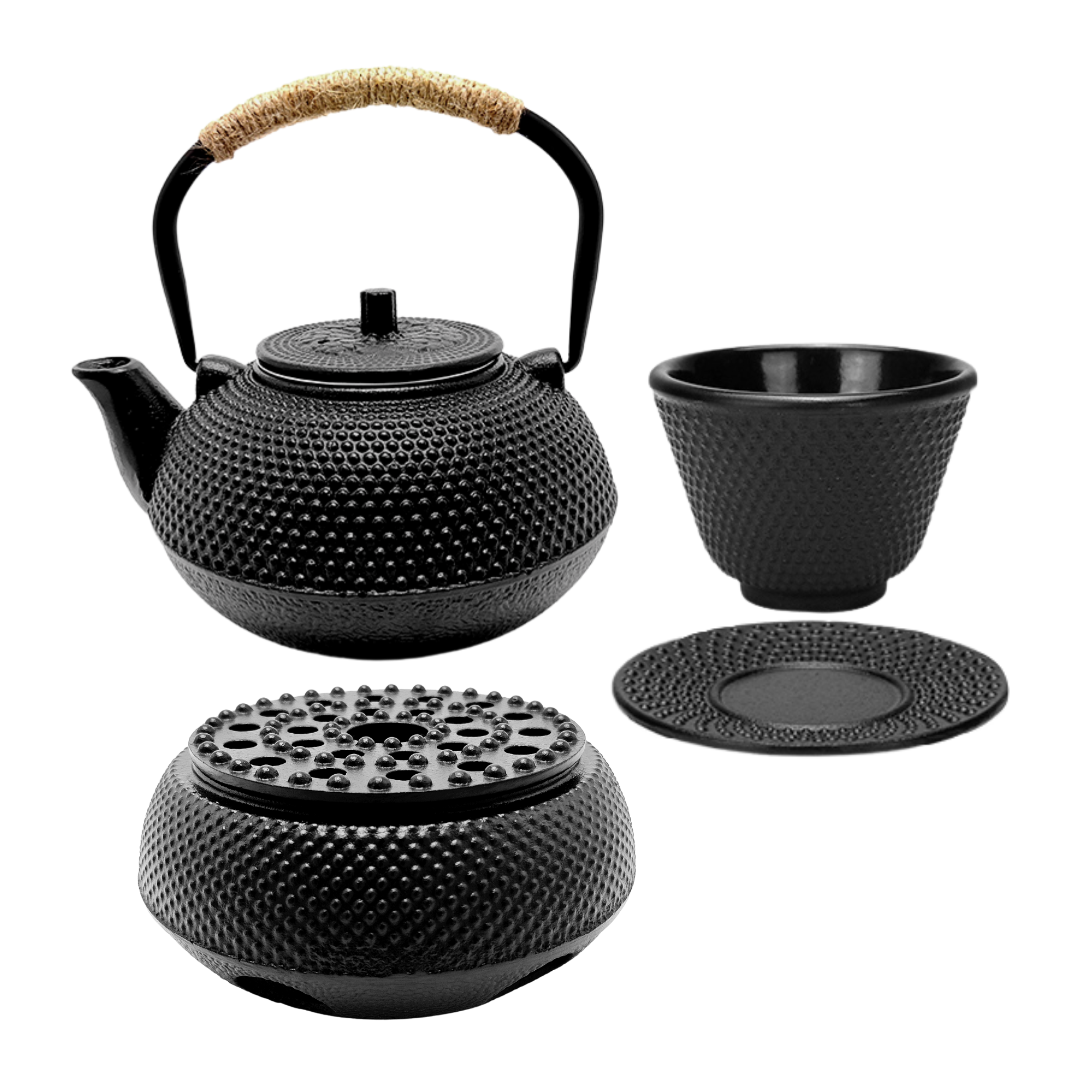 Oriental Cast Iron Tea Set - 4 Pieces