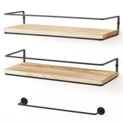 Rustic Wood Floating Shelf Set