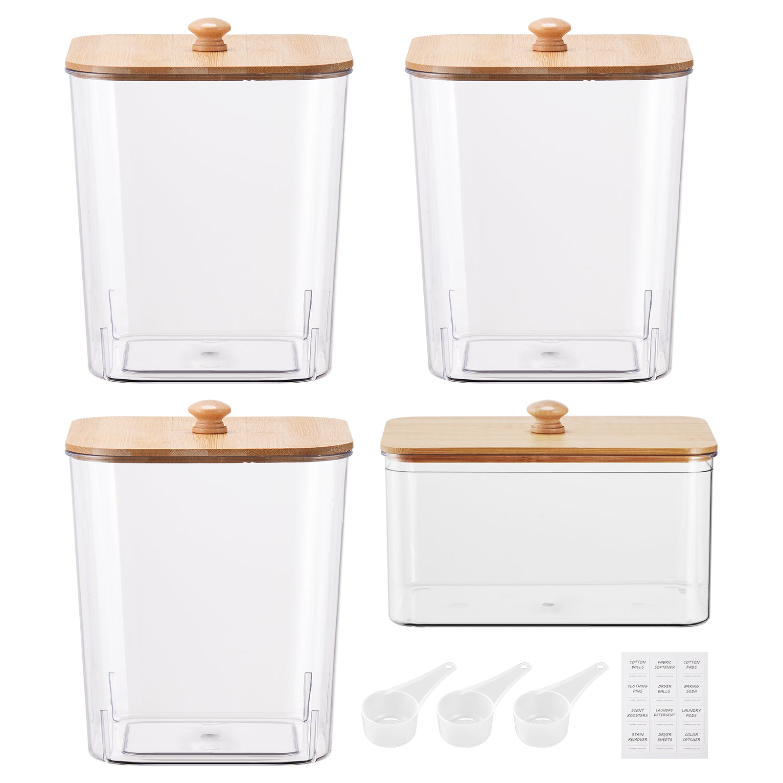 Laundry Pods Dispenser 4-Piece Container Set - Powder Detergent Box