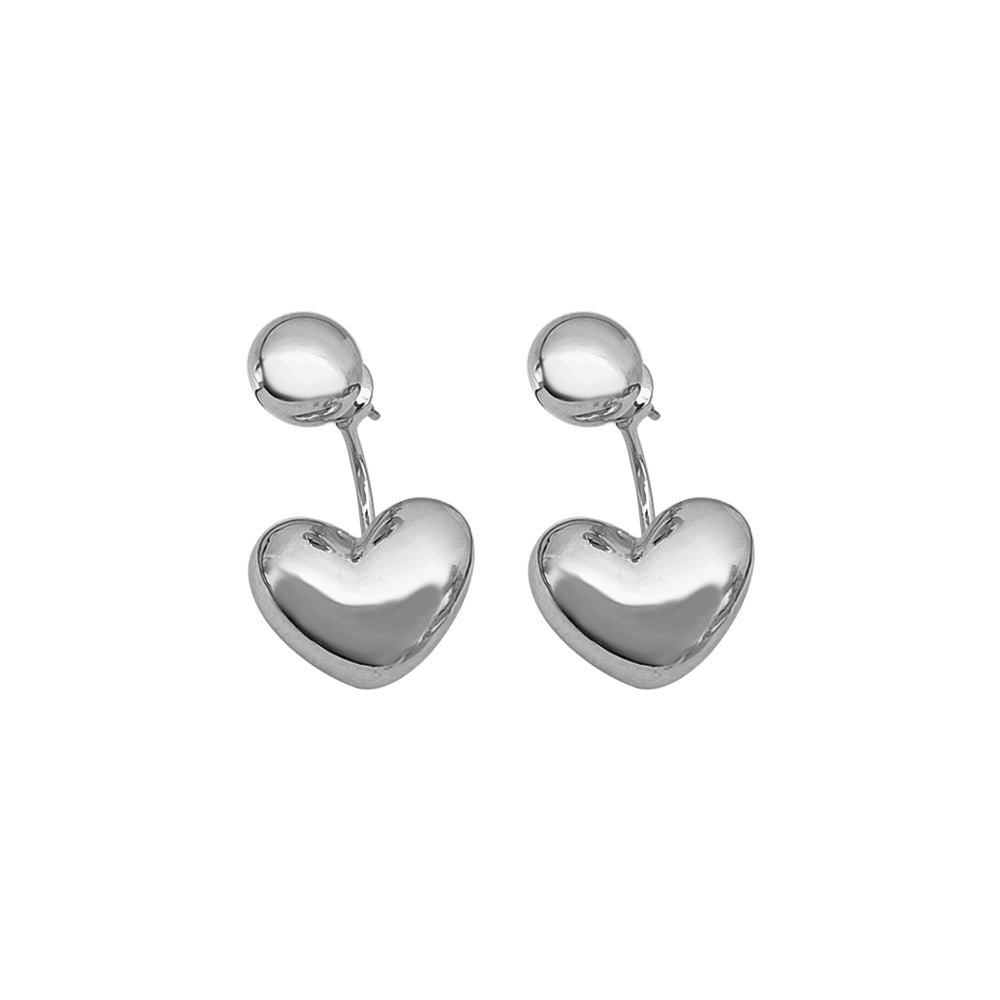 Silver Hypoallergenic Heart Stud Earrings