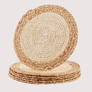 Chenshia 30cm Round Natural Woven Placemats - 6 Pack