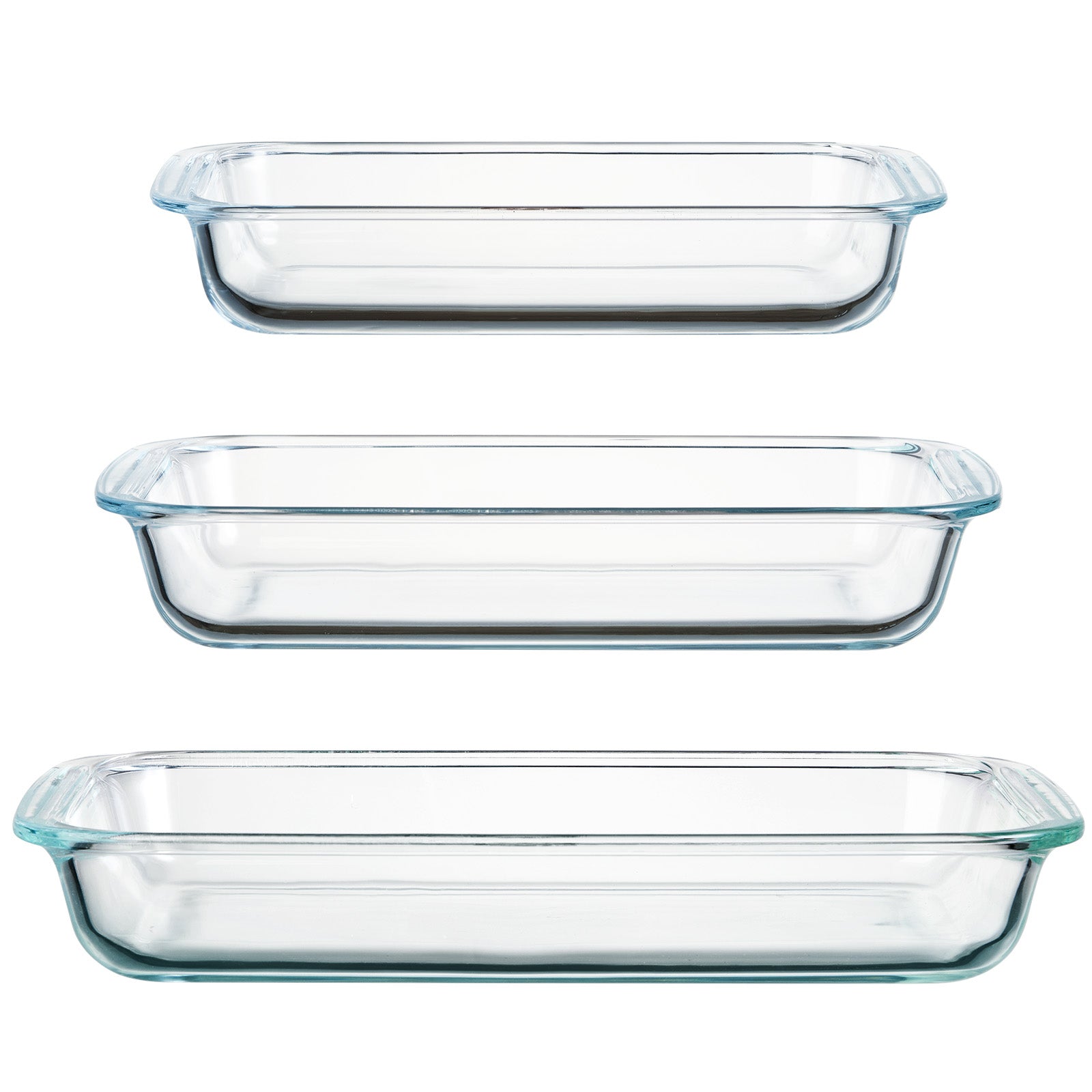 Chenshia 3-Pack Glass Baking Dish Set - Rectangular Oven-Safe Bakeware