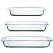 Chenshia 3-Pack Glass Baking Dish Set - Rectangular Oven-Safe Bakeware