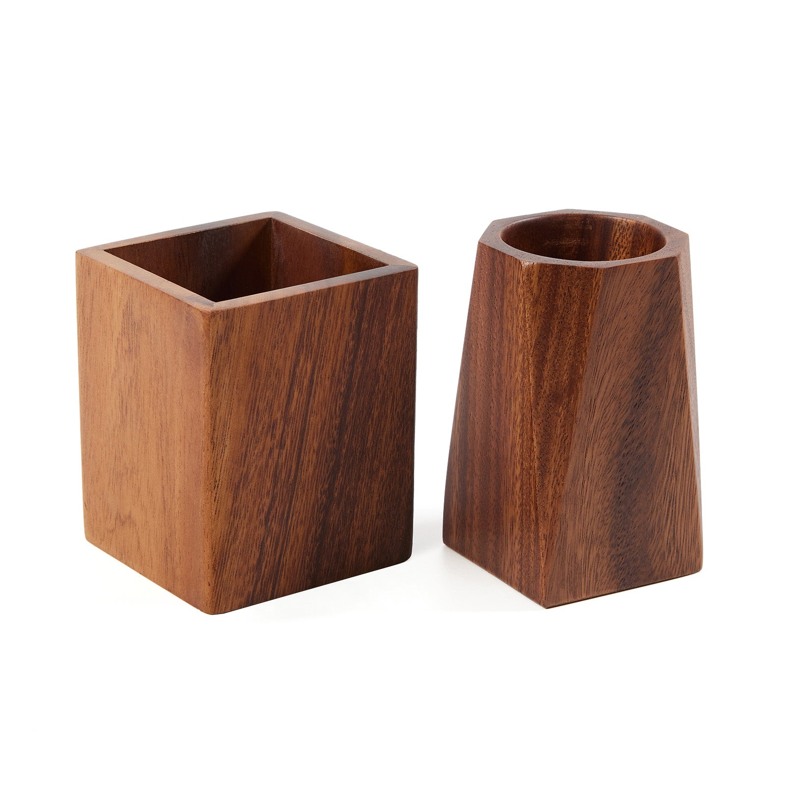 Chenshia 2Pc Walnut Wood Desk Office Organizer