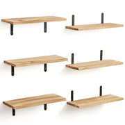 Paulownia Wood Sturdy Home Floating Shelf-Nursery-Living Room 6Pc