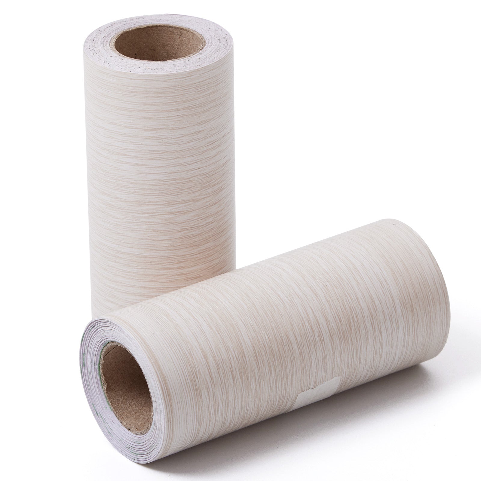 White Self-Adhesive Wood Grain Vinyl Wallpaper Rolls - 2pc