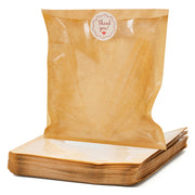 Kraft Paper Food Bags with Window - 100 Pack