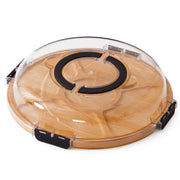 Chenshia Round Bamboo Charcuterie Board Set Serving Platter with Covered Lid