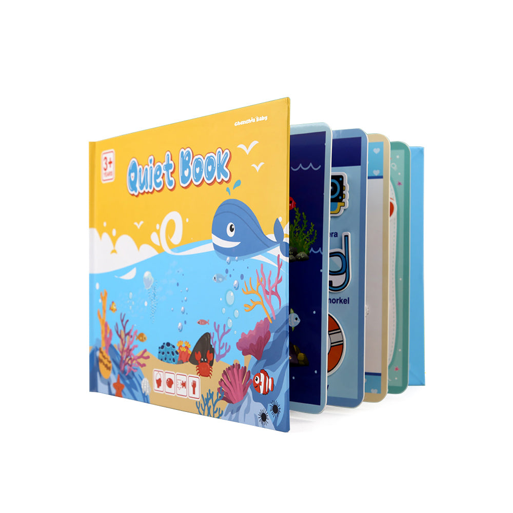 Kid's Montessori Picture & Puzzle Book Busy Board- Under the Sea