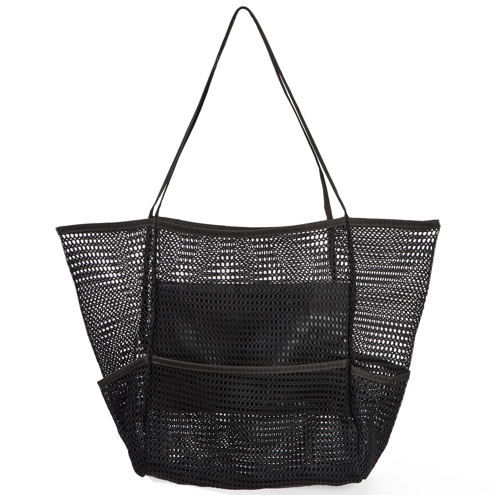 Mesh Multi-Pocket Beach Tote Foldable Nylon Travel Shoulder Bag
