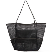 Mesh Multi-Pocket Beach Tote Foldable Nylon Travel Shoulder Bag