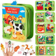 Montessori Toddler Farm Book 10-Page Kids Sensory Play & Learn Book